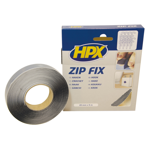ZipFix klittenband (haak)-zwart 20mmx5M - 00105018 02 small - 00105018