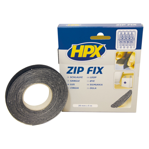 ZipFix klittenband (lus)-zwart, 20mmx5M - 00105019 02 small - 00105019