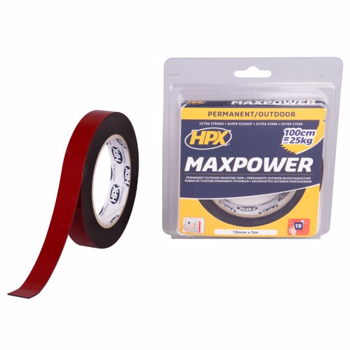 Max Power Outdoor bevestigingstape - zwart 19mm x 5m - 00105162 01 small - 00105162