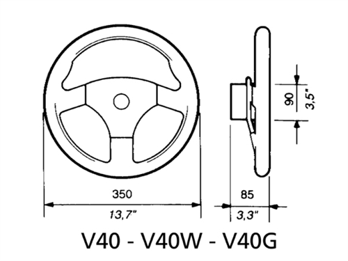 Ultraflex Stuurwiel V93 - Mahonie 460mm - 00183044 02 small - 00183044