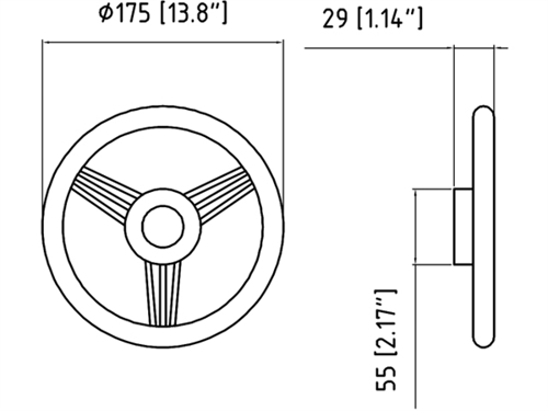 Ultraflex Stuurwiel V26 - Mahonie RVS spaken 350mm - 00183046 02 small - 00183046
