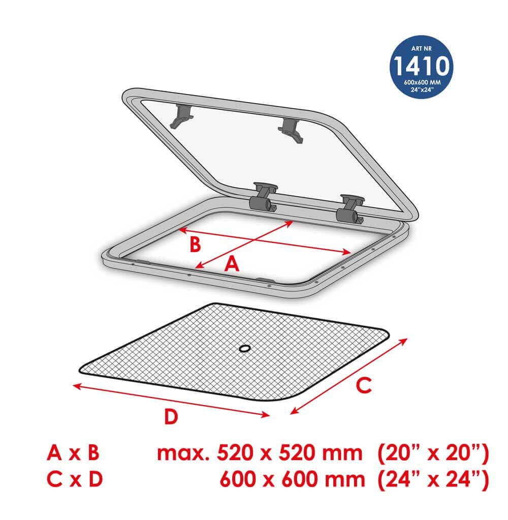 Waterline Muskietennet vluchtluik 60x60 cm (1410) - 00200741 03 - 00200741