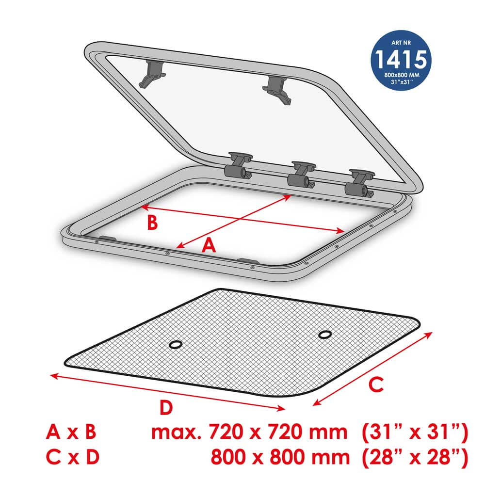 Waterline Muskietennet vluchtluik 72x72 cm (1415) - 00200742 04 - 00200742