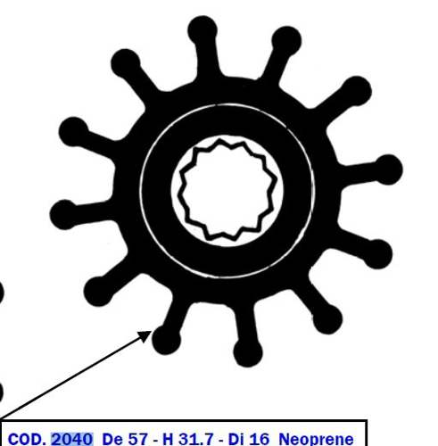 Technautic Impeller 7404 - B57xH31,7 As 16 Kartel 12-Blads - 00270404 02 small - 00270404