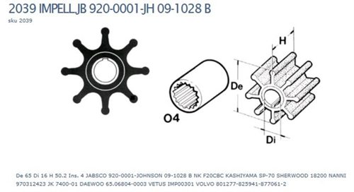 Technautic Impeller 7405 - B65xH50,2 As 16 Kartel 8-Blads - 00270405 02 small - 00270405