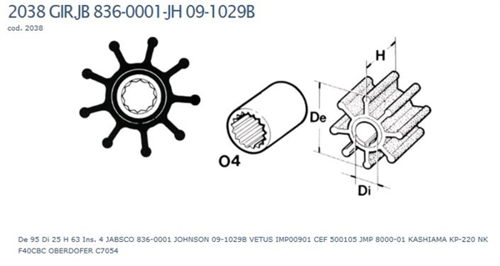 Technautic Impeller 7406 - B95xH63 As 25 Kartel 9-Blads - 00270406 02 small - 00270406