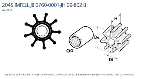 Technautic Impeller 7407 - B95xH88,5 As 25 Kartel 9-Blads - 00270407 02 small - 00270407