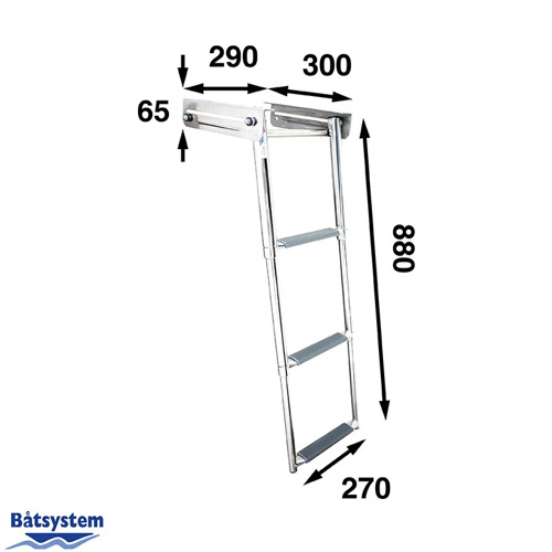 B&aring;tsystem Telesc. Trap tbv PB120/PB140, 3 Treden, 880 mm BKT73A - 00301999 02 small - 00301999