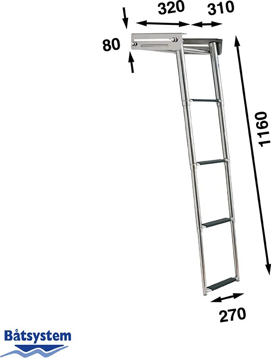 B&aring;tsystem Telesc. Trap, 4 Treden, 1160 mm, BKT74 - 00302056 2 - 00302056