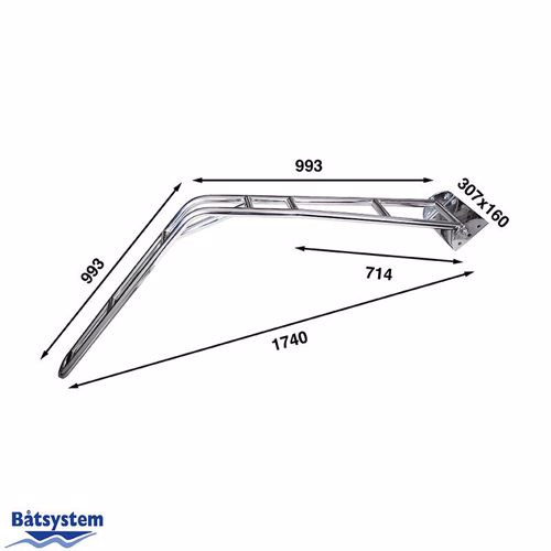 B&aring;tsystem Davit dubbel DV42 voor ronde spiegel, incl. blokken - 00302157 02 small - 00302157