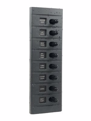 Connex Schakelpaneel, 8 schakelaars, met zekering en verlichting - 00305025 01 small - 00305025