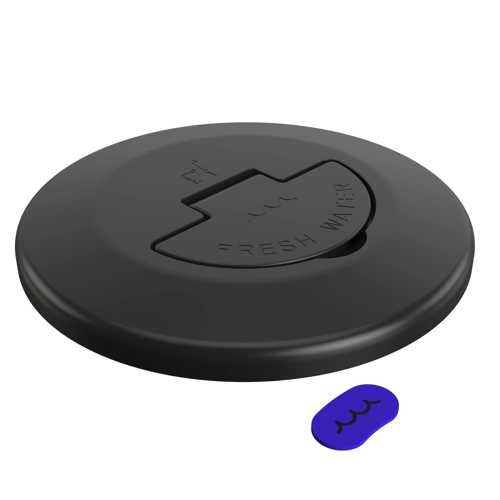 Roca Dekvuldopdeksel+hendel Water, RVS316 zwart hbo - 00305178 01 small - 00305178