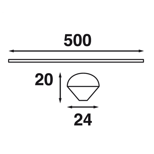 B&aring;tsystem Profile C, 500mm, 12V-4,8W - 00308396 02 small - 00308396