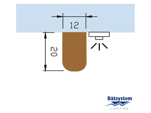 B&aring;tsystem Mahonie profiel 34x18mm (driehoek), 1M voor Mini sleeve 9350S - 00308493 03 small - 00308493