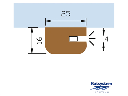 B&aring;tsystem Mahonie profiel 34x18mm (driehoek), 1M voor Mini sleeve 9350S - 00308493 05 small - 00308493