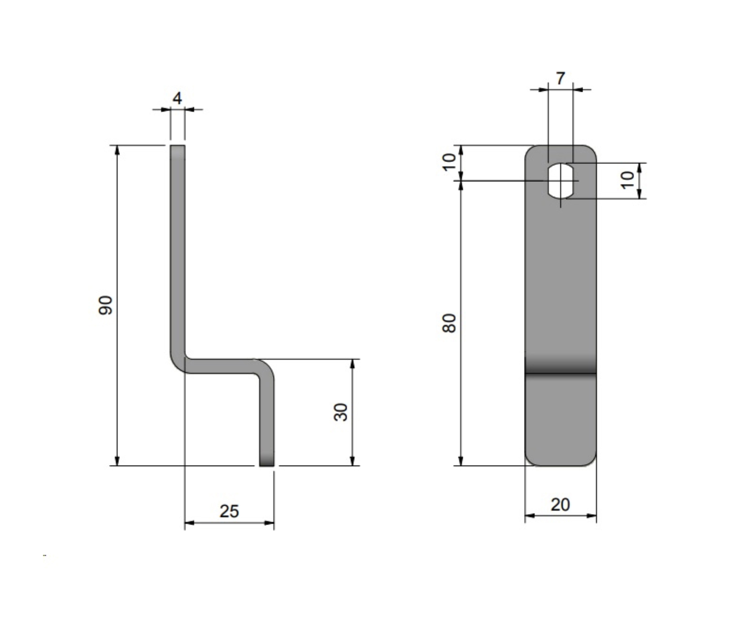 Roca Rvs schoot, geprofileerd 90mm, tbv 00309321/00308904 - 00308902 02 - 00308902