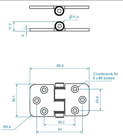 Roca frictiescharnier 449107 Pen boven,38x70mm - 00308922 02 small - 00308922