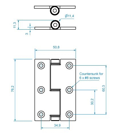 Roca frictiescharnier 449111 Pen boven,76x51mm - 00308926 02 small - 00308926