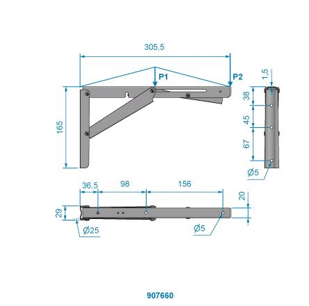 Roca Robust L rvs opklapbare steun - 00309114 02 small - 00309114