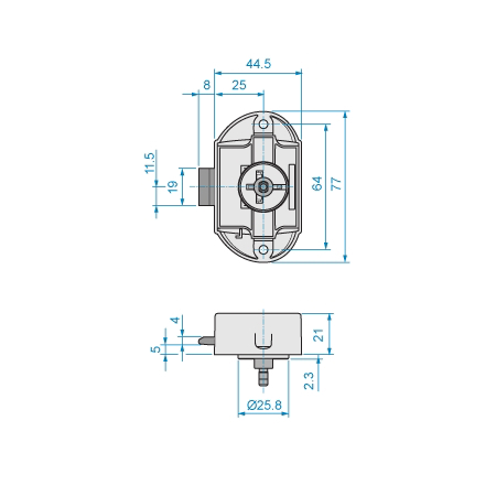 Slot, Chroom kunststof huis 77x44,5mm - 00309270 02 small - 00309270
