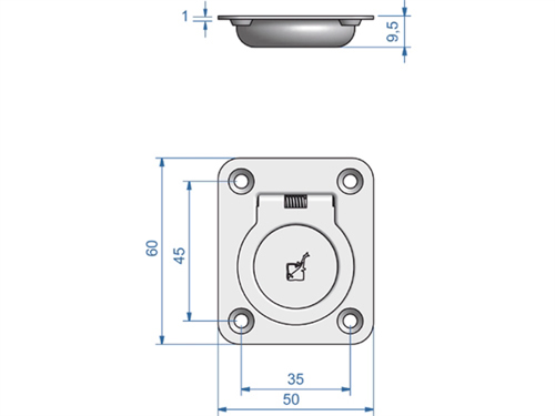 RVS luikring 60x50mm - 00309341 2 - 00309341