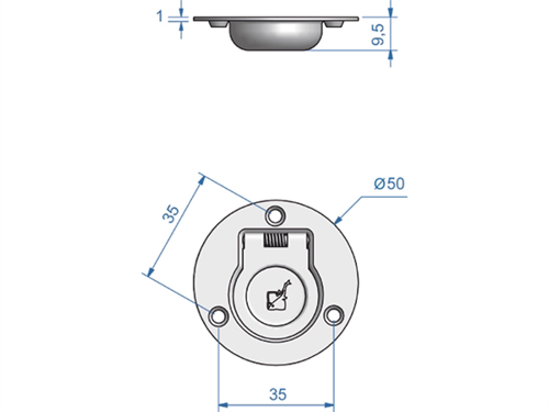 RVS ronde luikring 50 mm - 00309344 2 - 00309344