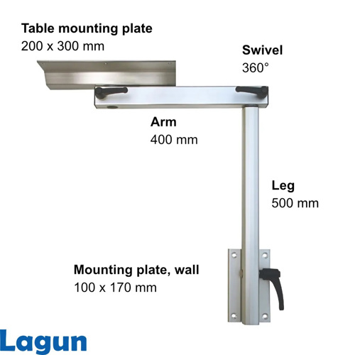 Lagun Kuiptafel compleet 85x54 cm blad, alu geanodiseerd - 00309801 04 small - 00309801