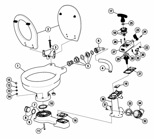 29120-5000 Jabsco Handtoilet Regular, grote pot - 00320001 02 small - 00320001