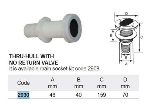 Huiddoorvoer+terugslagklep, 38mm, wit - 00329618 02 small - 00329618