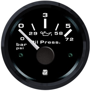 Uflex Ultra Black Oil pressure gauge 0-5 bar - 00331109 01 - 00331109