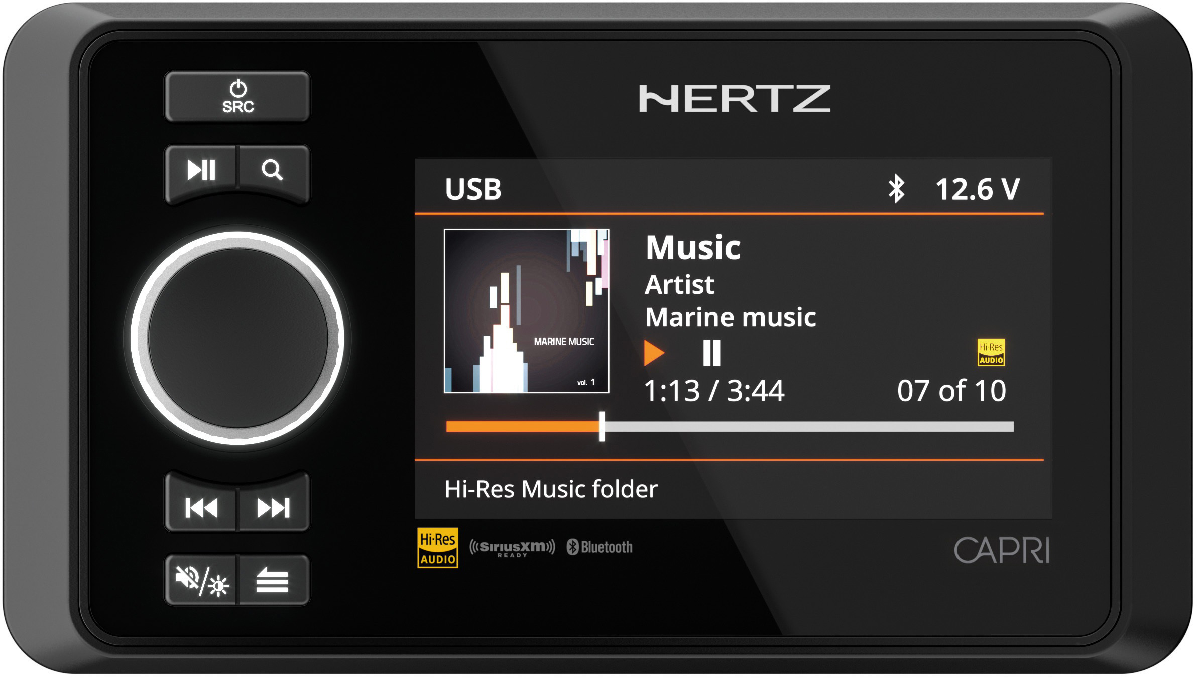 Hertz CAPRI H100 - FM/USB/BT/NMEA2000 4x70 Watt, 4 zones - 00380008 03 - 00380008