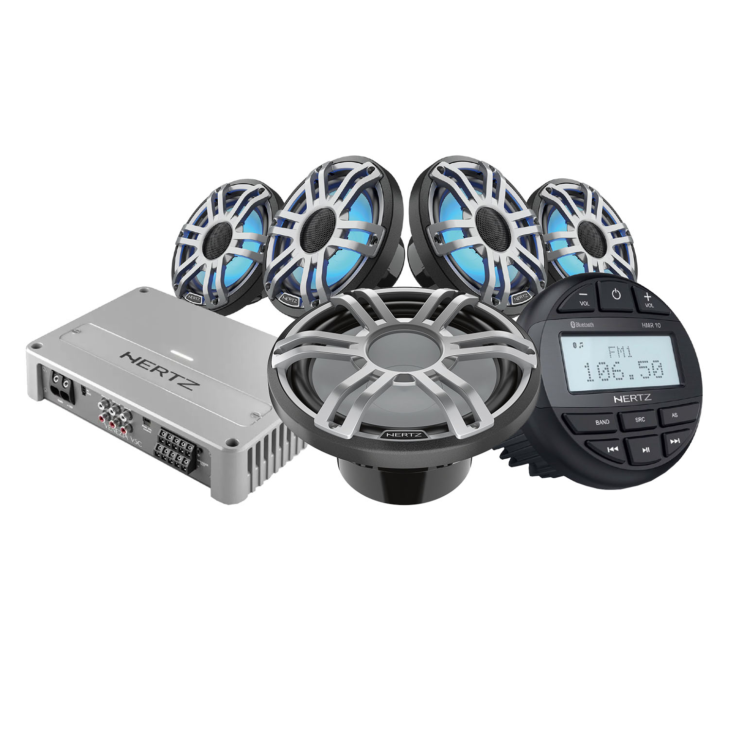 HERTZ KIT HMR10 HEX6.5 HMS10 Sport Grijs V5C 12V, RGB - 00380203 1 - 00380203