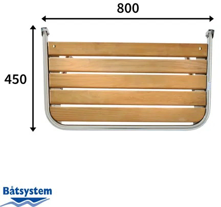 B&aring;tsystem Bathing platform 25 mm tube, 800x450 mm, teak - 00390029 2 - 00390029
