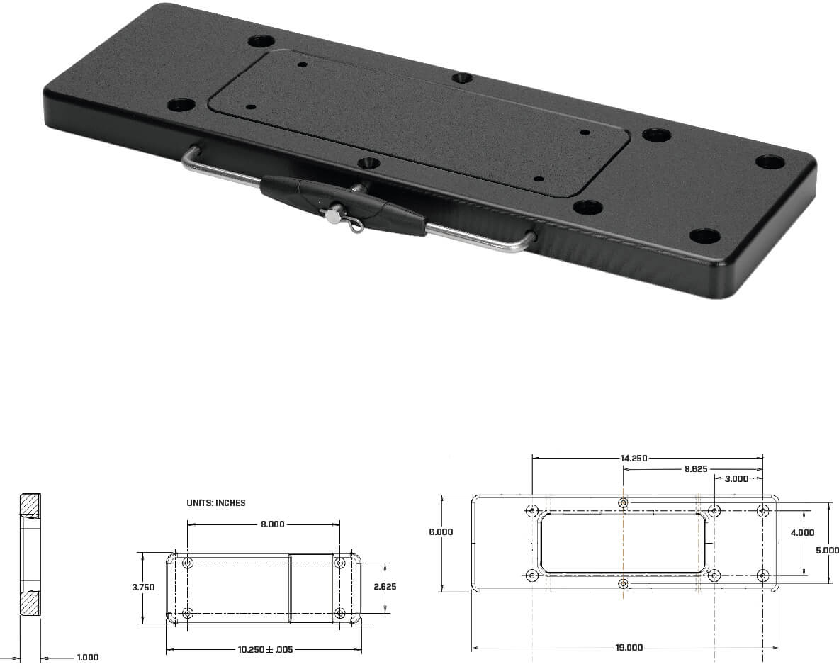 Minn Kota boegplaat MKA-23 Composite Ultrex Fortrex - 00449020 2 - 00449020