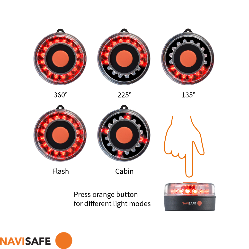 Navisafe Navilight 360&deg;, rood, 2NM met Navimount basis - 00500170 2 - 00500170