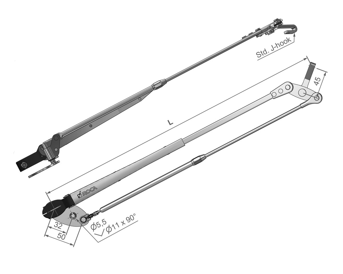 Roca Parallelarm W10/12/38L, RVS electr.gepolijst 324-462mm - 00500900 1 - 00500900
