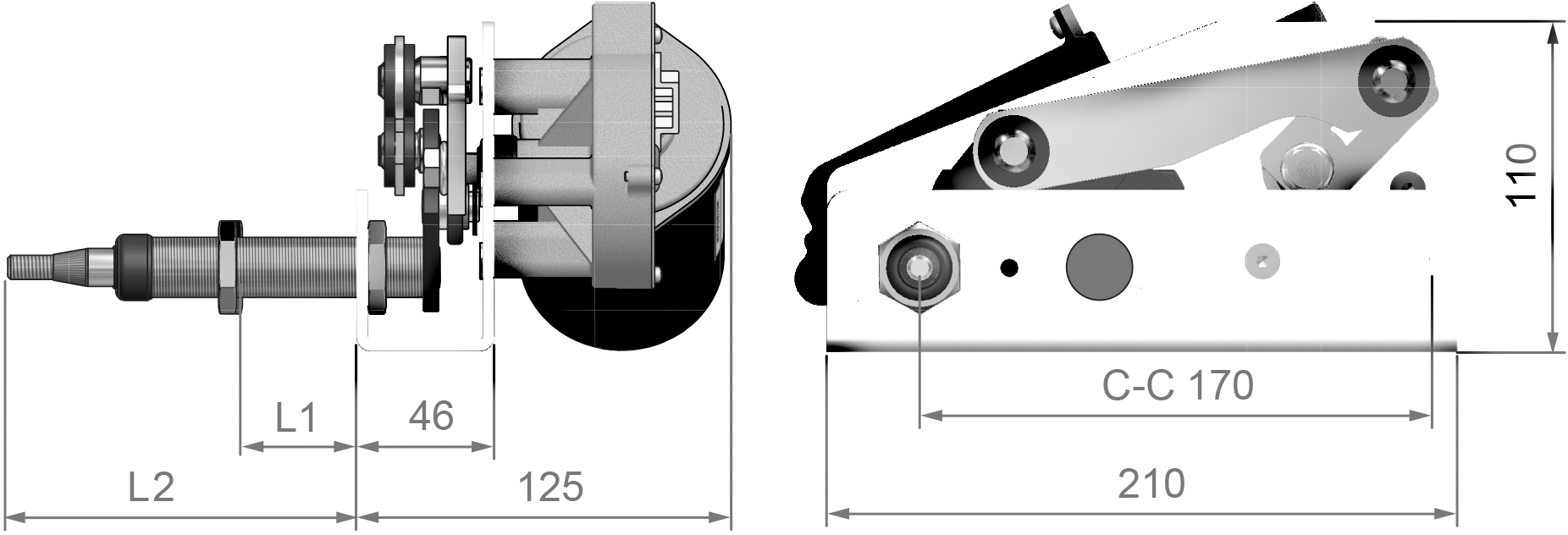 Roca Ruitenwissermotor, W38, enkele as, 24V, 28mm wand - 00501106 3 - 00500999