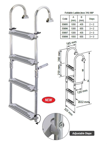 NR RVS Zwemtrap kantelbaar dekmontage 2 + 2 treden, 1050 mm - 00599349 01 small - 00599349