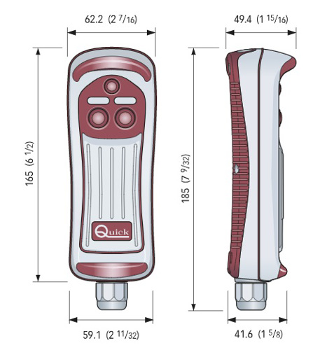 Quick handheld afstandsbediening 2 knops met LED, 6-polig - 00632241 03 small - 00632241