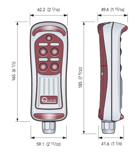 Quick handheld afstandsbediening 4 knops met LED, 7-polig - 00632242 03 small - 00632242