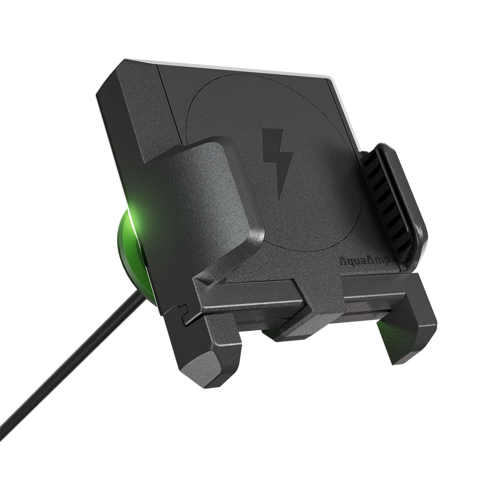 AquaAmp 915-SS Verticale slanke klemhouder met LED, 15W Qi2, standaard magneet - 00711347 1 - 00711347