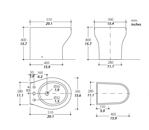 Tecma Silence Plus 2G bidet, Hoog, Wit - 11111250 02 small - 11111250