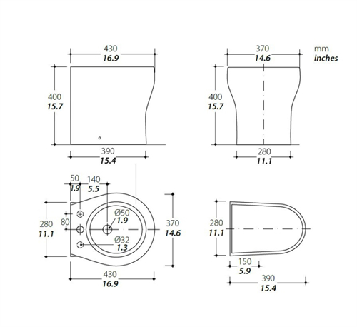 Tecma Elegance 2G bidet, Hoog, Wit - 11111252 02 small - 11111252