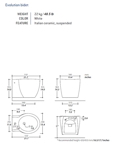 Tecma Evolution 2G Bidet Wit, zonder kraan - 16204100 02 small - 16204100