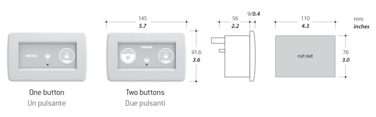 Tecma All In One bediening 1 knops, SFT - 26000108 02 - 26000108