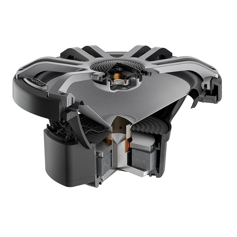 Hertz HMX 7.7 S-LD-G.2 - 7.7" Marine Sport2 Grijs high performance coax speakers RGB LED, set van 2 - Hmx sport2 open - 00380153