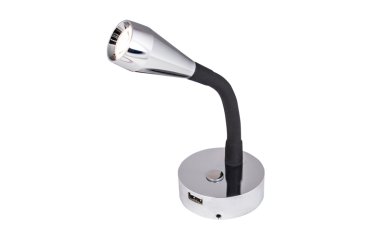 B&Aring;TSYSTEM Wandlamp LEIA SX1 USB Chroom/Zwart